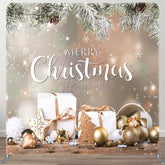 Aperturee - Aperturee Pine Leaves Gifts Bells Bokeh Tension Fabric Backdrop